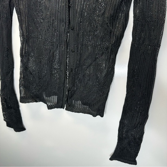 Christian Dior Boutique Set Black Cardigan Sleeveless Turtleneck cowl top Size 8 - Picture 14 of 16